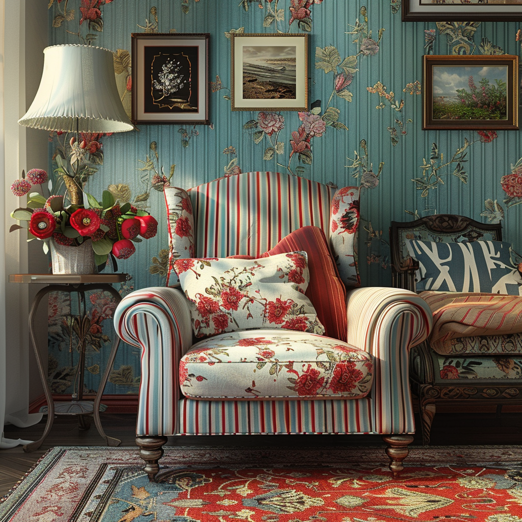 Les 10 Grandes Tendances de Décoration Intérieure pour 2024 Des motifs en pagaille pour twister la pièce