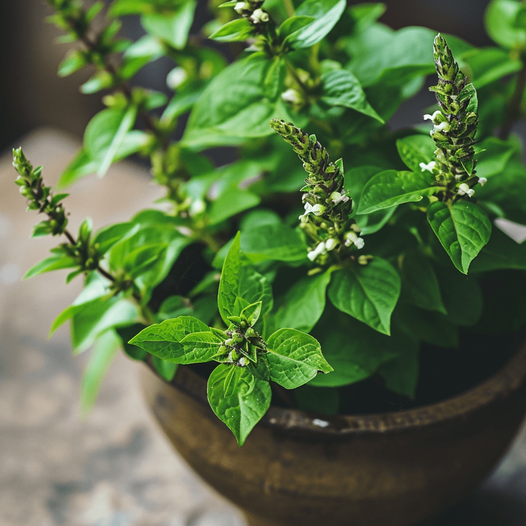 Le Tulsi - Basilic sacre 8 plantes porte-bonheur pour votre intérieur