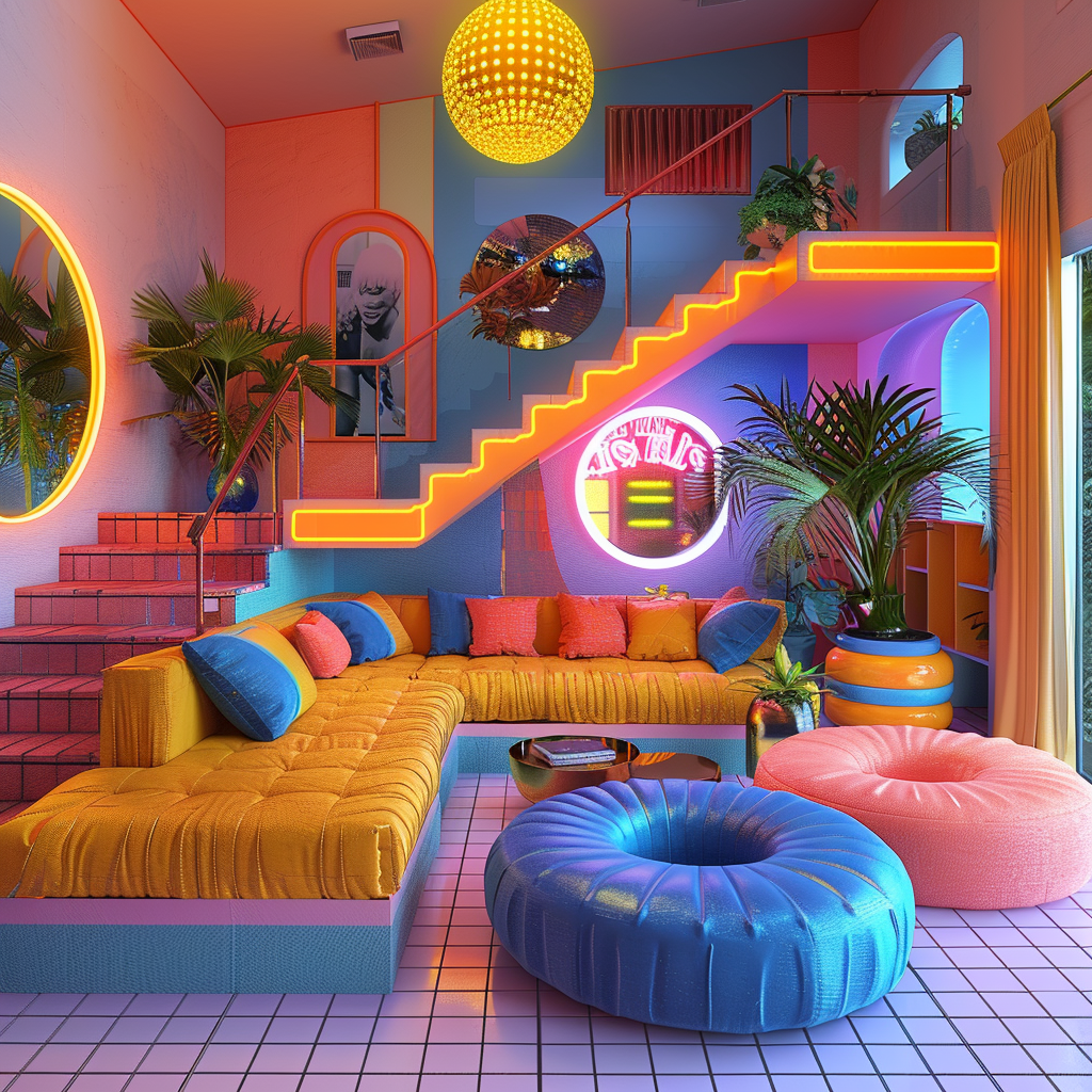 Les Eighties s'invitent aussi dans la déco intérieure
