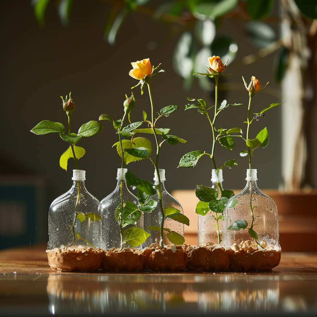 Une bouture de rosiers à l'étouffée