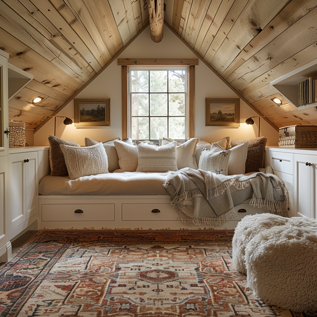 Une chambre sous comble très bas cocooning