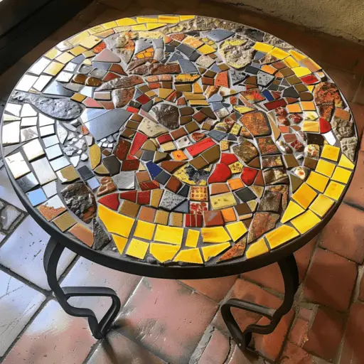 Pose de la mosaïque et séchage