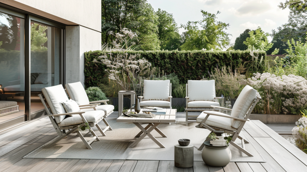 errasse équipée de mobilier pliant pour un aménagement flexible