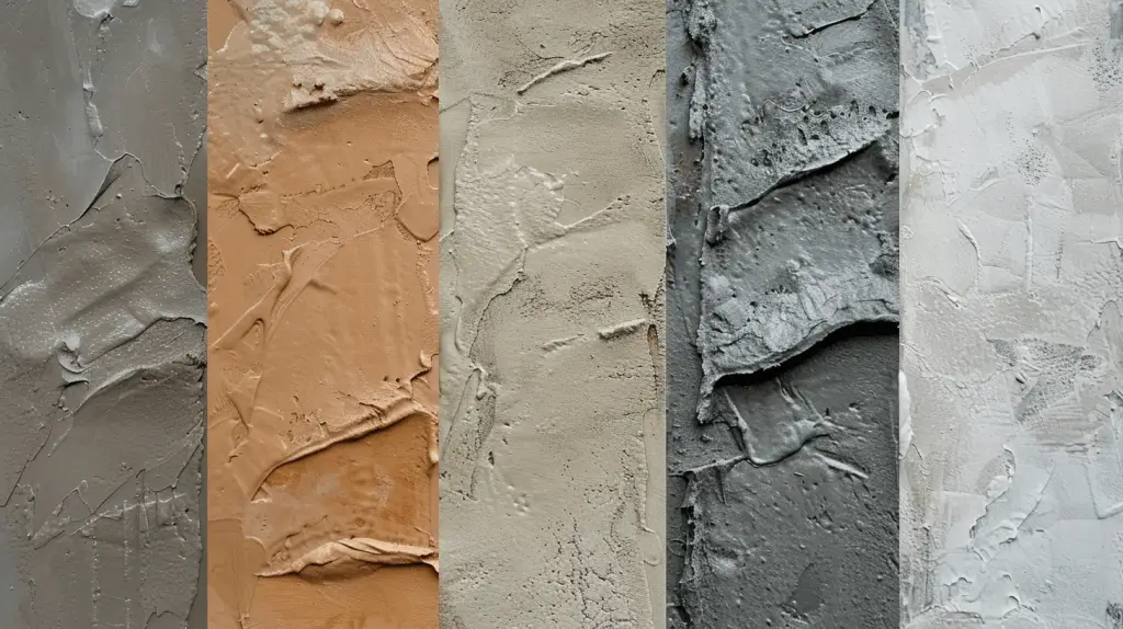 Échantillons de peintures écologiques sur mur, textures naturelles variées