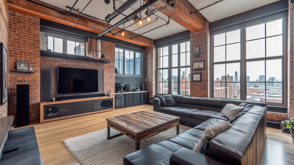 Style industriel parfait pour un loft ou un espace moderne